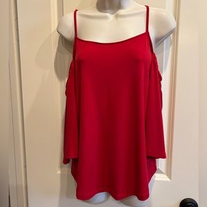 NWT The Limited Red Cold Shoulder Blouse Top Small